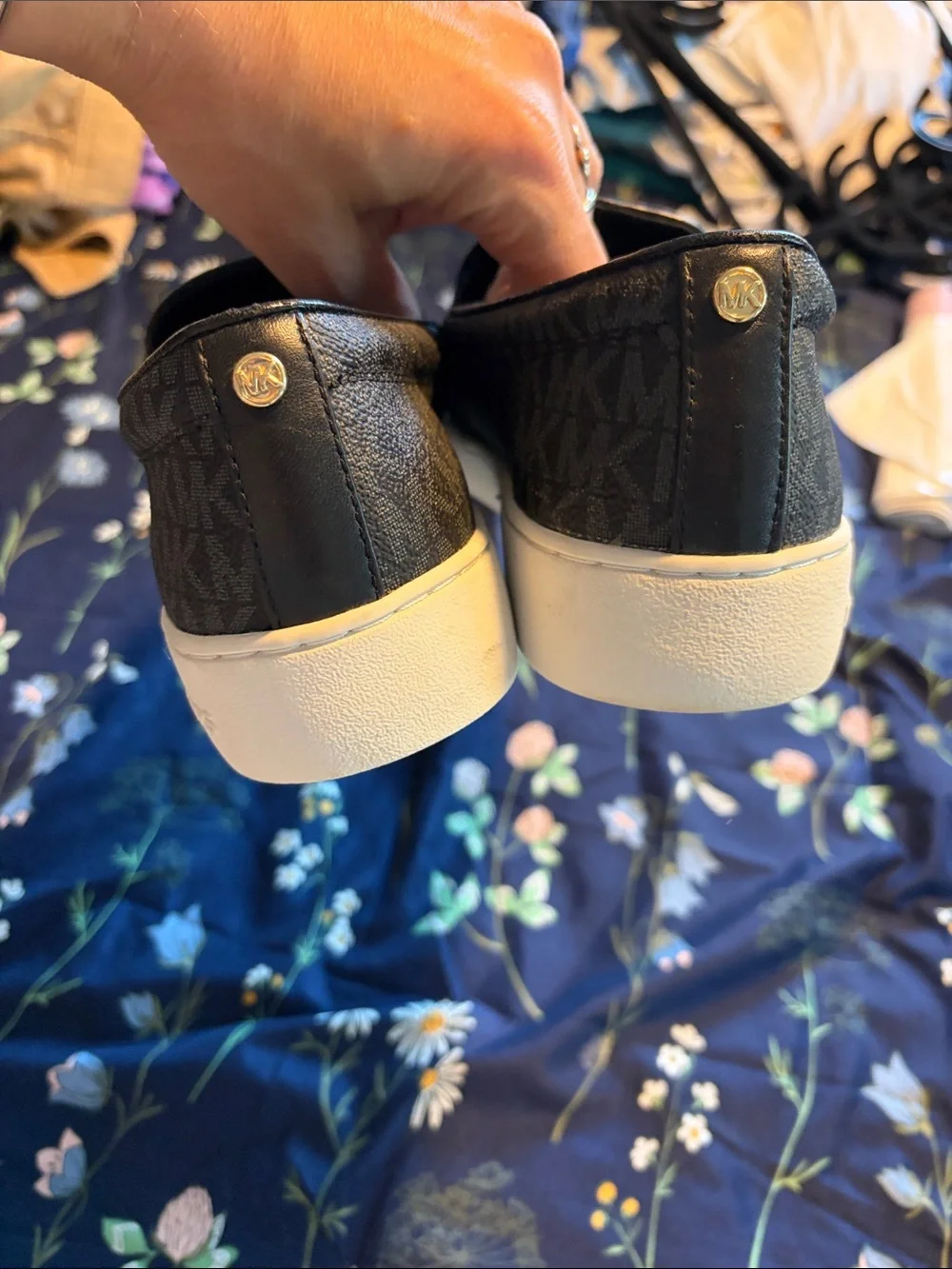 Michael Kors Men’s Charcoal Patterned Slip-On Sneakers